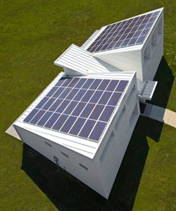 Exterior view of solar panels